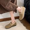 Fashion Padded Warm Cotton Shoes Women's Autumn Winter New Retro Round Toe Flats Slip on Soft Bottom Suede Comfortable Females Shoes