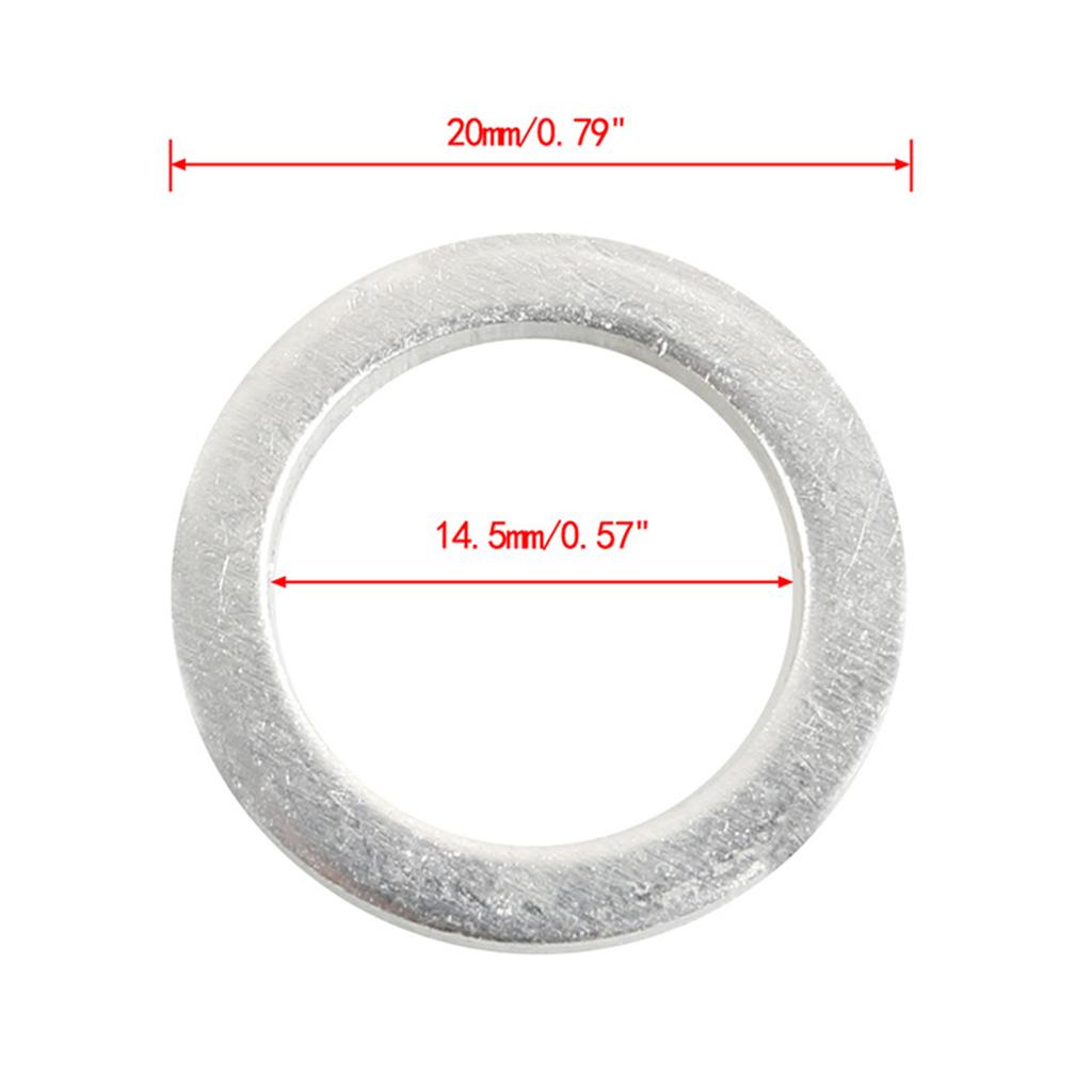 50 Stück Motoröl Ablassschraube Dichtung Aluminium Unterlegscheiben Ringe für Kia 21513-23001 Autozubehör Ersatz Unterlegscheibe Dichtung