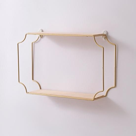 Storage Rack Wall Mounted Storage Holder No Drilling Anti-Rust Display Shelf for Living Room Bedroom Bathroom