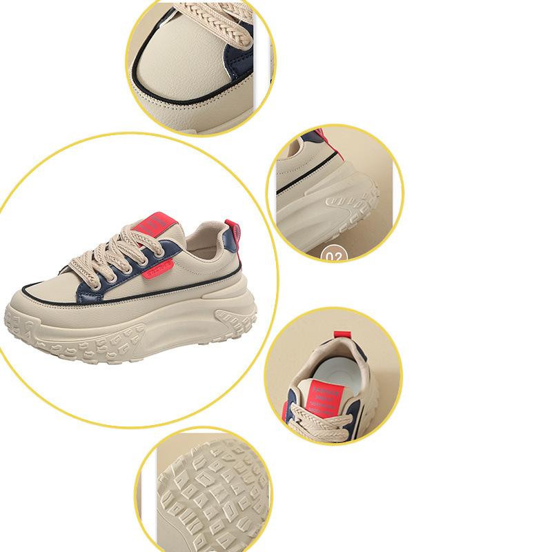 New spring and autumn tire sole sneakers with wide-leg pants heightening shoes lightweight dad shoes