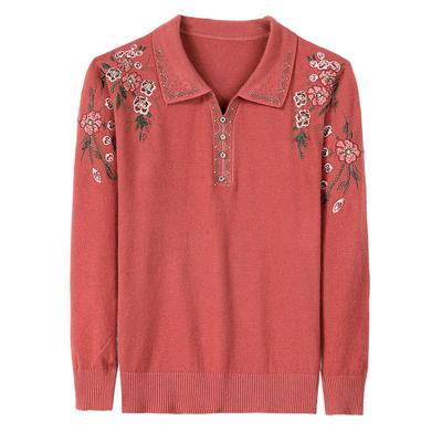 Young Mother Sweater Spring New Middle-aged Women's Sweater Middle-aged and Elderly Spring and Autumn Bottoming Multicolor Coat