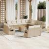 VidaXL Garden Lounge Set with Cushions 14 Pcs, Patio Sofas, Patio Furniture Set, Outdoor Furniture, Beige 3224840