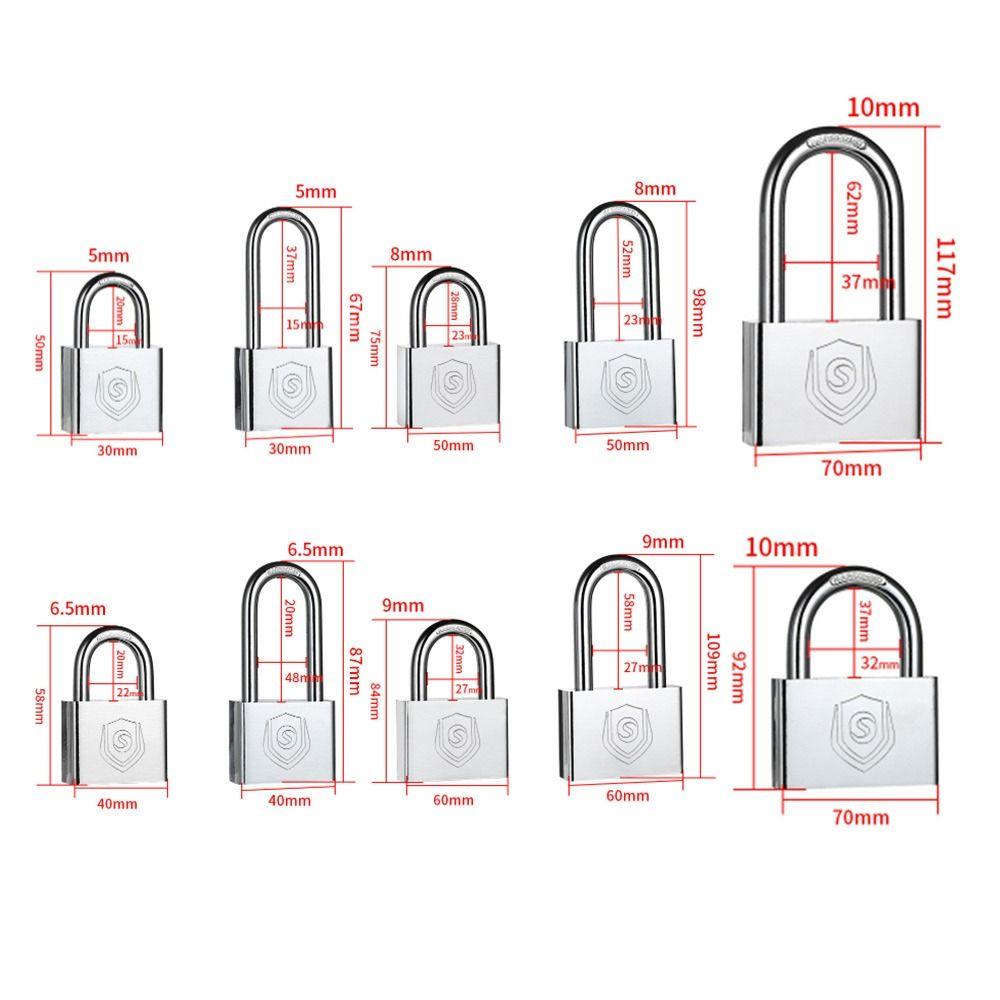 Hardened Lock Beam Drawer Cabinet Padlock Silver Dormitory Door Lock Backpack Zipper Lock  Home
