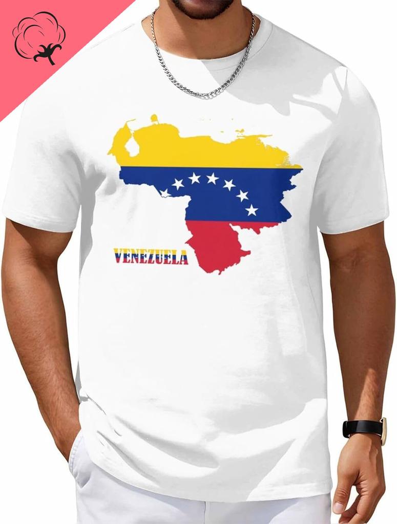 Venezuela Flag T Shirt Unisex Short Sleeve Crew Neck Tops Camisa Graphic T Shirts Cotton Casual Clothing Camisetas Ahegao