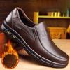 Genuine Leather Casual Shoes for Men Winter Warm Plush Flat Platform Walking Shoes Outdoor Footwear Loafers Breathable Sneakers