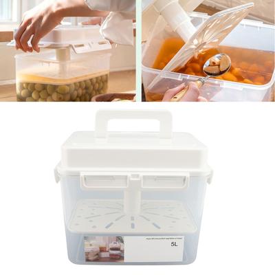 5L Fermentation Storage Container Leakproof with Sealed Lid Portable Handle Safe Pickle Fermentation Container