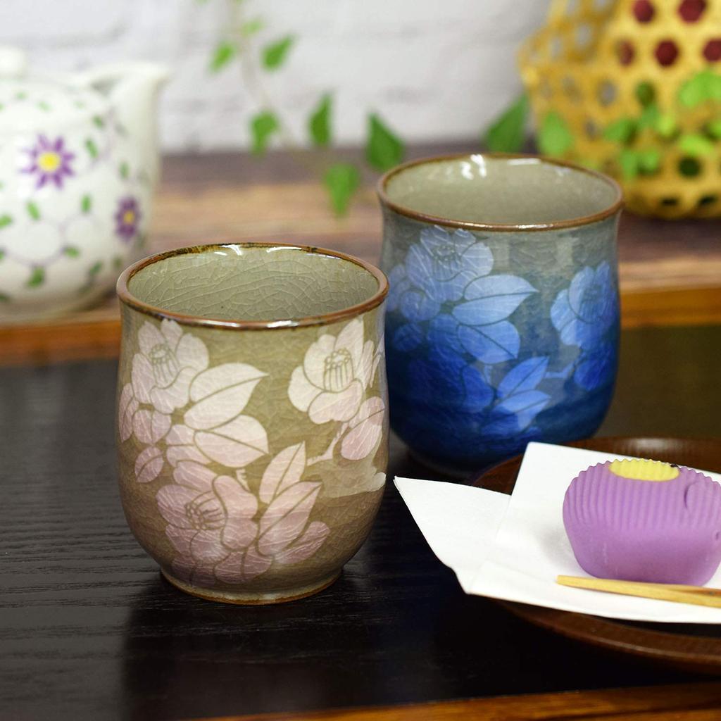 Kutani Ware Pair Teacup Ginsai Sanchaka Couple Teacup 60th Birthday Present Gift