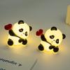 Cute Panda Ornament Desk Accessories Plastic Panda Birthday Cake Decoration Bedroom Ornament Home Decor Christmas Gift for Kids