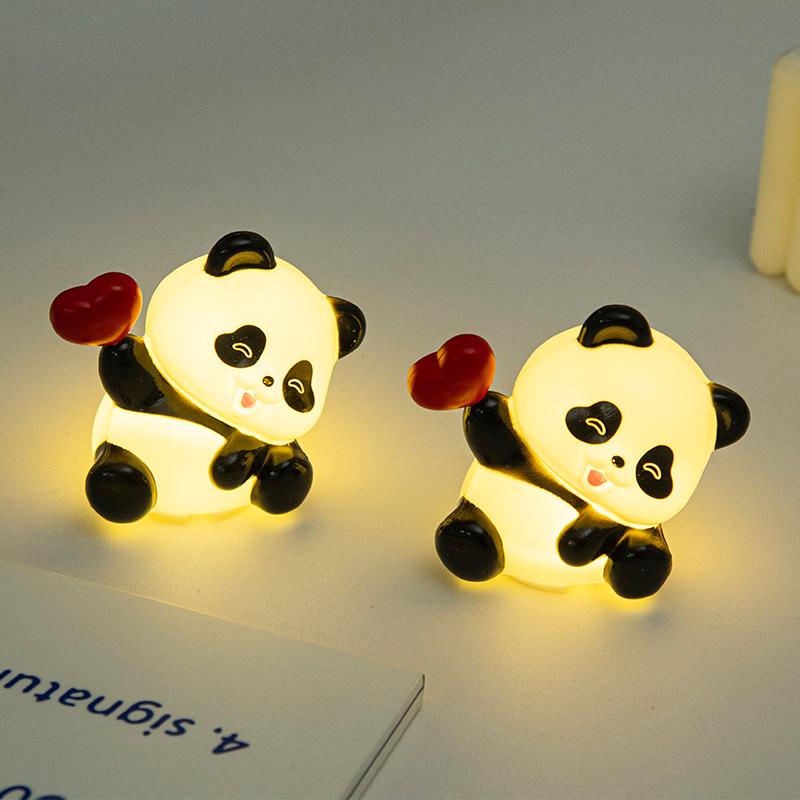 Cute Panda Ornament Desk Accessories Plastic Panda Birthday Cake Decoration Bedroom Ornament Home Decor Christmas Gift for Kids