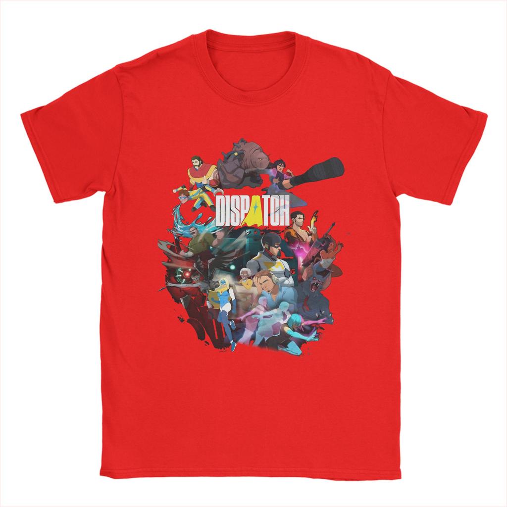 Dispatch Game Character Collage Cotton TShirt For Men Beach Vintage T Shirts O Neck Trending Tees Oversize Custom Logo Tops