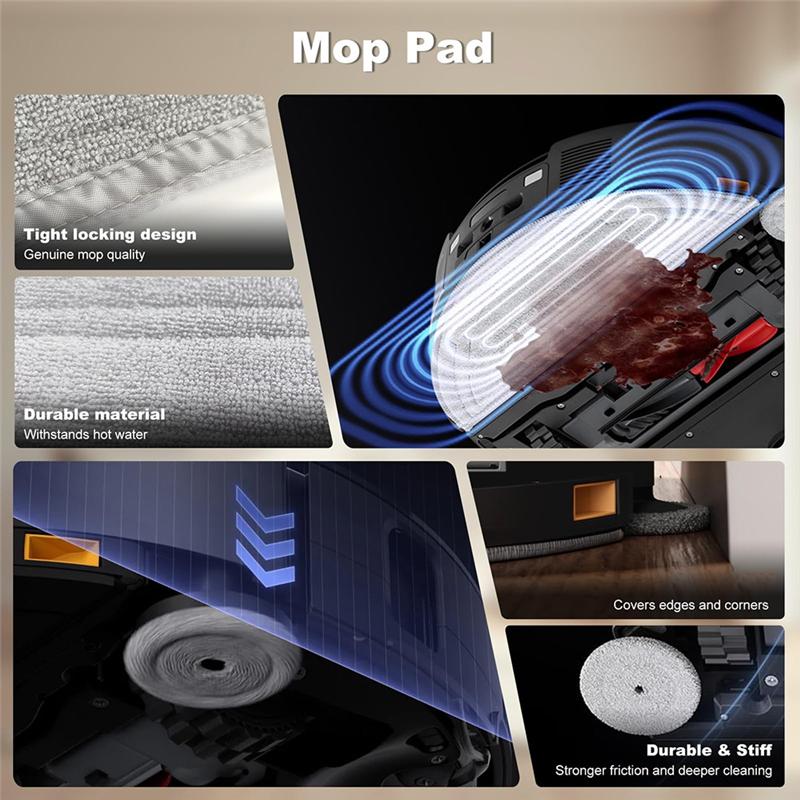BAAM-Robot Vacuum Cleaner Spare Parts For Roborock Saros 10- Main Brush, Side Brush, Hepa Filter, Dust Bag, Mop Accessories