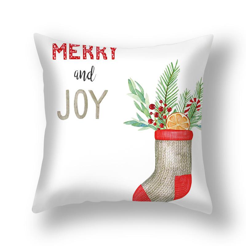 Crăciun Fericit Moș Crăciun Husă de pernă Acasă Sufragerie Decor canapea Husă de pernă pătrată din poliester 45x45cm