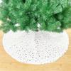 Nordic Simple White Long Pile Christmas Tree Skirt and Decor Set