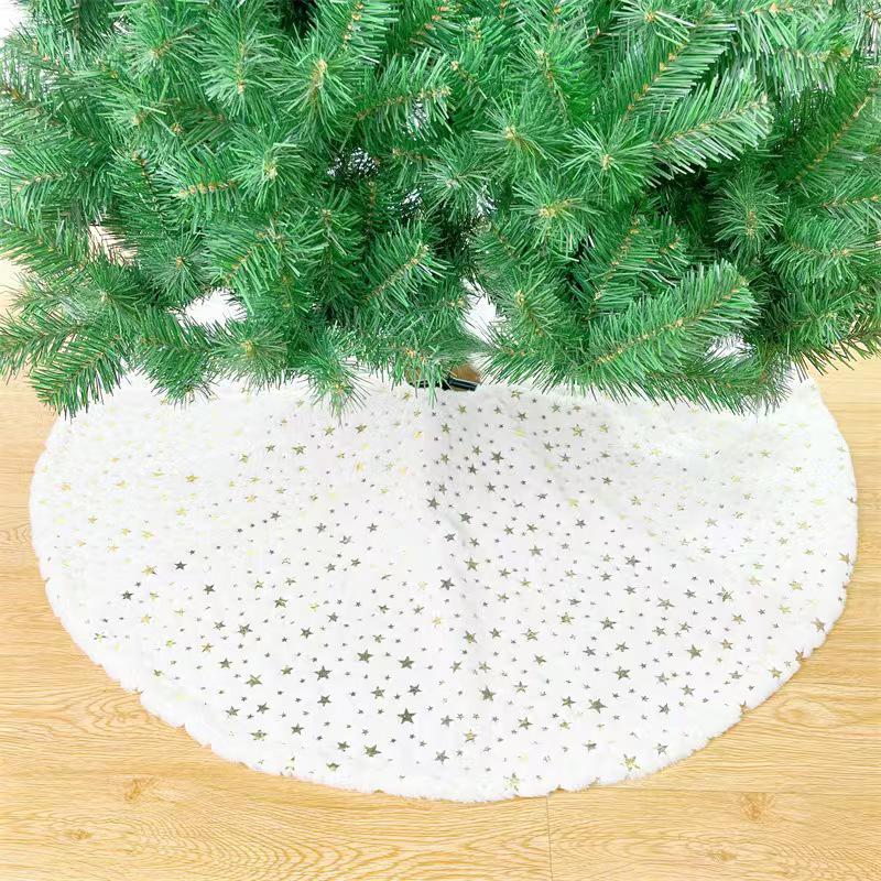 Nordic Simple White Long Pile Christmas Tree Skirt and Decor Set