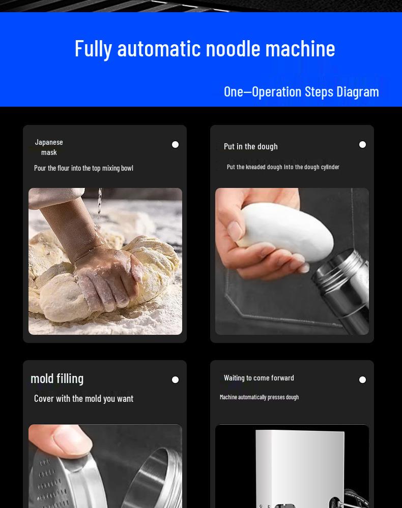 Commercial Electric Stainless Steel Automatic Noodle Press for Fresh Buckwheat & Ramen