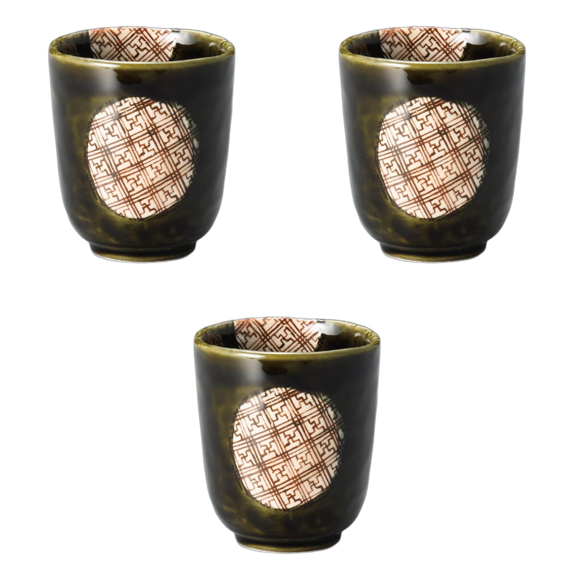 

Setomonohonpo (Setomonohonpo) Set of 3 Lattice Oribe Teacups [7.5 x 7.5 x 8.5 cm] | Ceramic Teacups