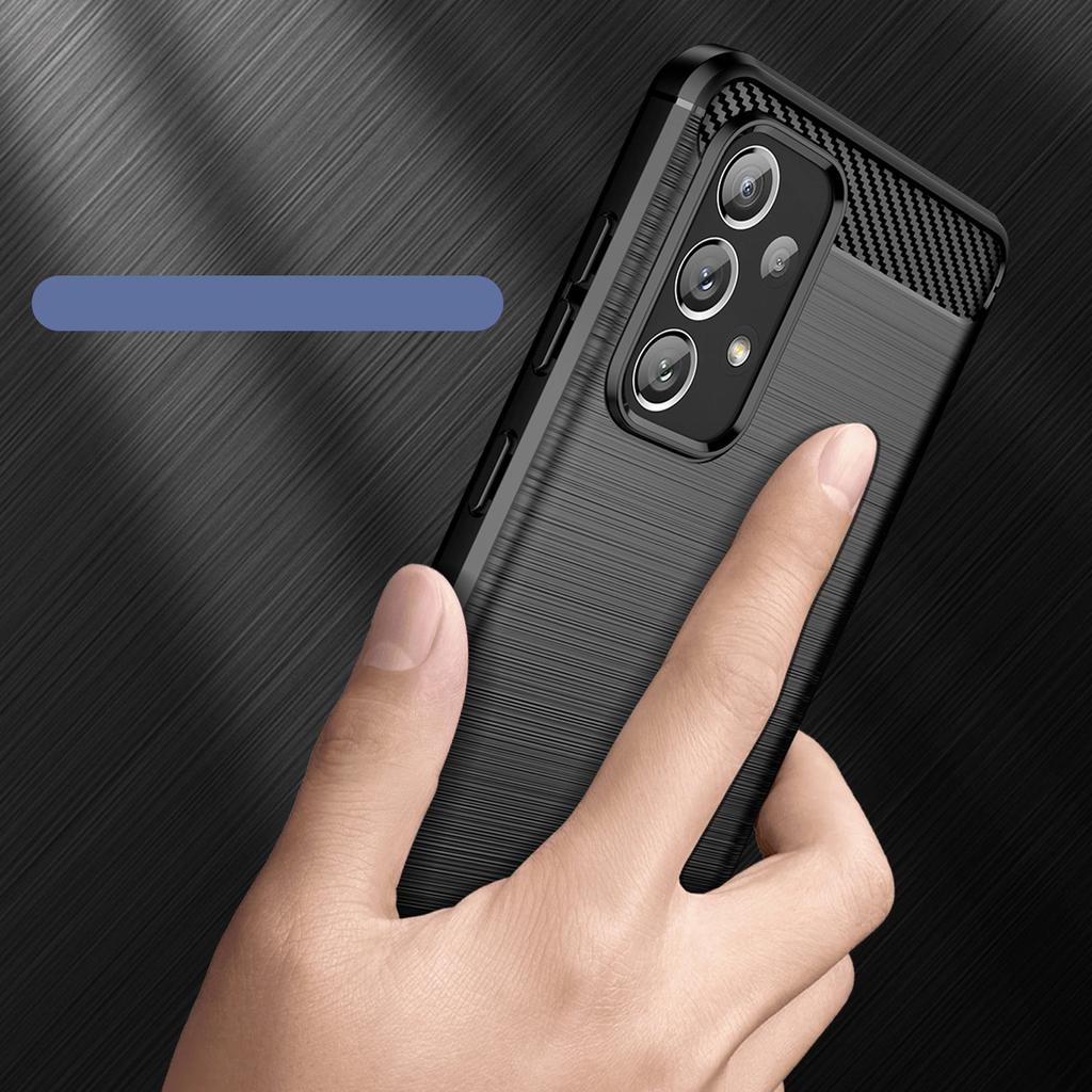 Carbon Case Flexible Case Cover Samsung Galaxy A73 Black