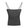 French Pure Sexy Spice Camisole Women Summer Pleated Slim-fit with Chest Thin Strap with Breast Pad Top