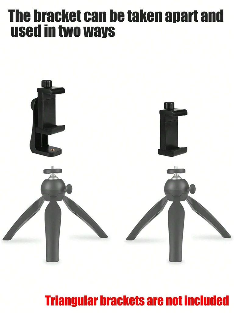 360 Degree Mobile Phone Universal Clip Compatible For iphone Tripod Mount With 1/4 Screw Cellphone Holder Desk Tripod Adapter