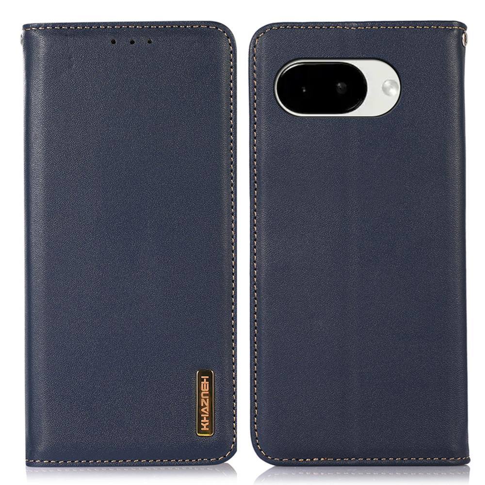 KHAZNEH For Google Pixel 10a Case Wallet Genuine Cow Leather Phone Cover Nappa Texture