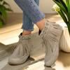 Autumn and Winter Versatile Rivet Flat Bottom Short Tube Tassel Women's Boots Suede Flat Bottom Women's Boots Plus Size 35-42
