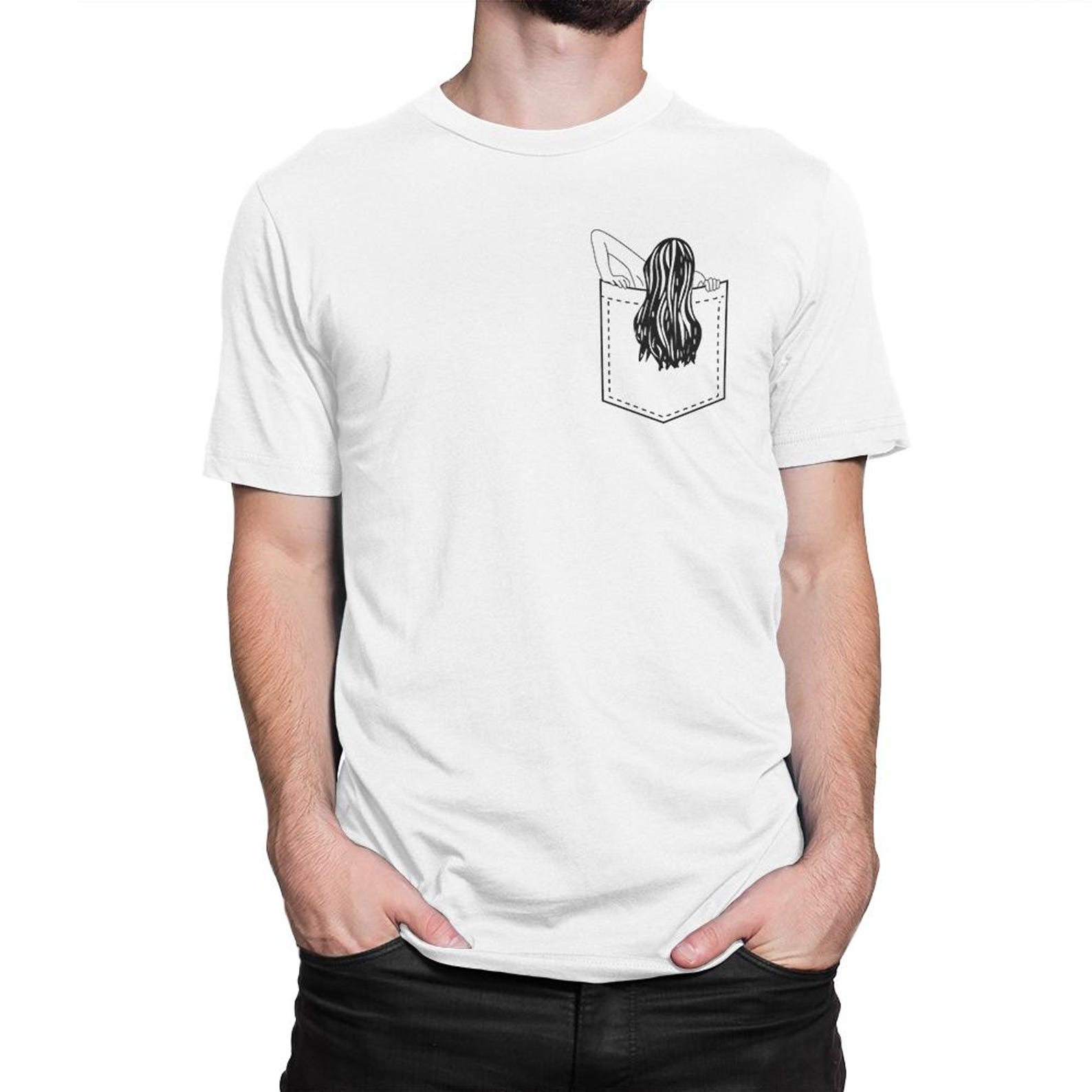 Sadako Yamamura In a Pocket The Ring Horror T-Shirt, Men s and Women s Sizes S