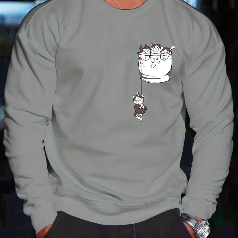 

Textured Knit Crewneck Sweatshirt with Subtle Pattern Details S