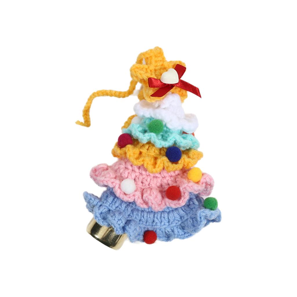 Yarn Crochet Christmas Tree Bell Pendant for ChristmasYear Carnival Party Homeschool Bar KTV Car Decoration Gifts