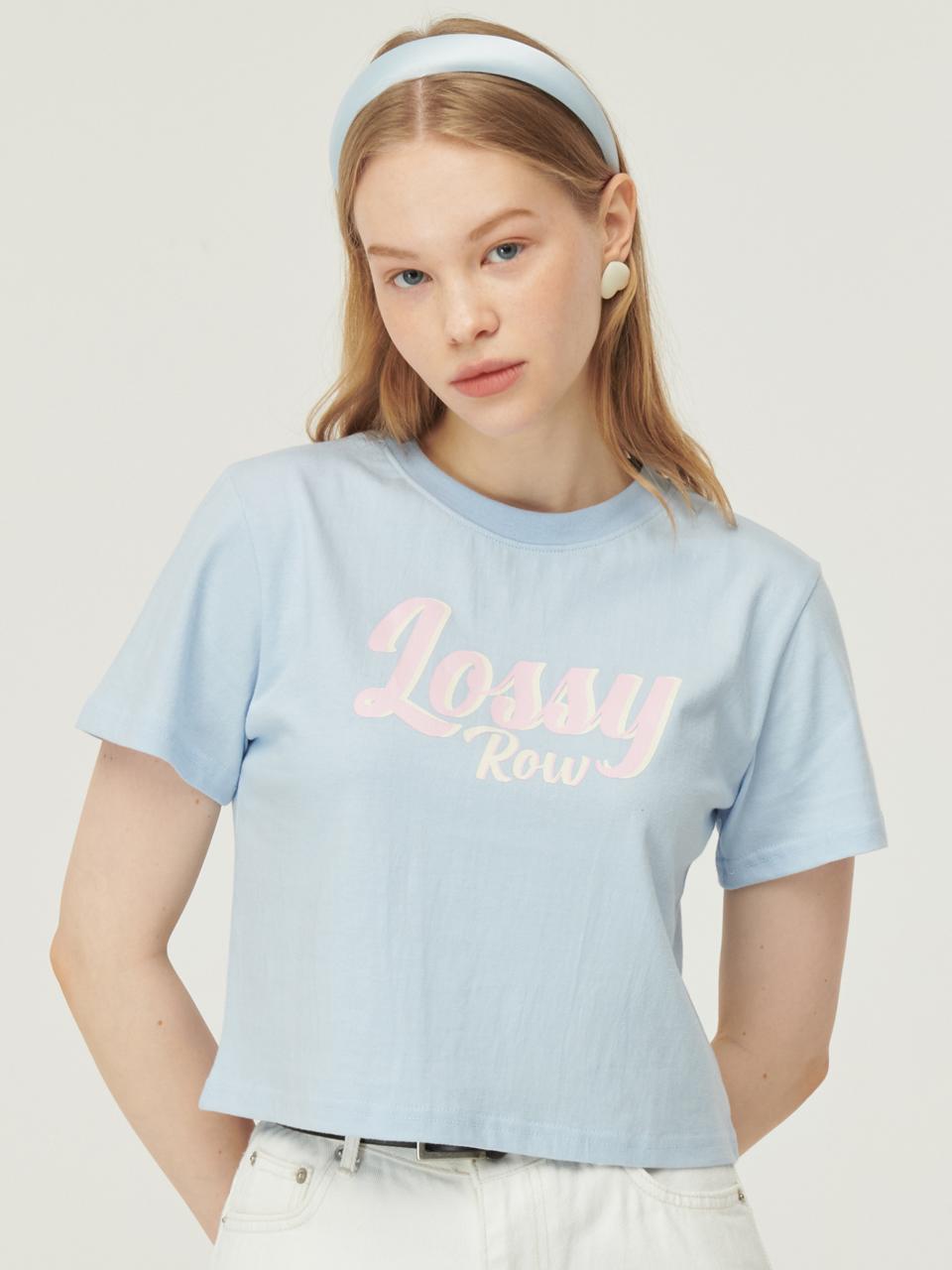 Rosiro Shadow Logo Half-Sleeve T-Shirt [Sky Blue] Free