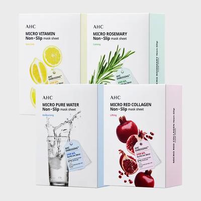 Mikro-Haftmaske x 10 Blatt Wählen Sie 1 von 4 Typen (Reines Wasser, Vitamin, Rotes Kollagen, Rosmarin)