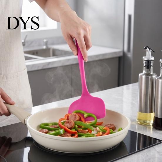 Ergonomic Cooking Spoons Pink Kitchen Utensil, Food Grade Silicone Tool, Non-stick Heat Resistant Baking Spatulas Cookware, Handle Kitchenware