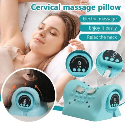 Multi-purpose Neck Massager Pillow Deep Tissue Neck Shoulder Pain Relief Relaxer Pillow Ergonomic Portable Heated Vibration Neck Stretcher Cervical