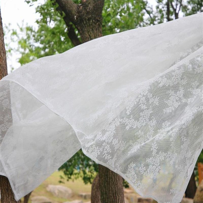 2PC Wohnzimmer Schlafzimmer Fenster Vorhänge Weiß Jacquard Spitze Pastoralen Stil Tüll Sheer Vorhänge