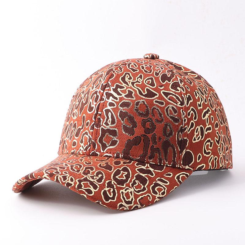 Autumn bronzing leopard print baseball cap European and American fashion curved brim sunshade cap