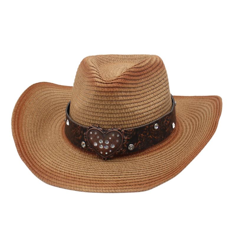 Ethnic Style Camping Sun Hat Hiking Mountain Hat Male Western Cowboy Big Love Straw Hat Female Mountain Climbing Sun Protection Hat