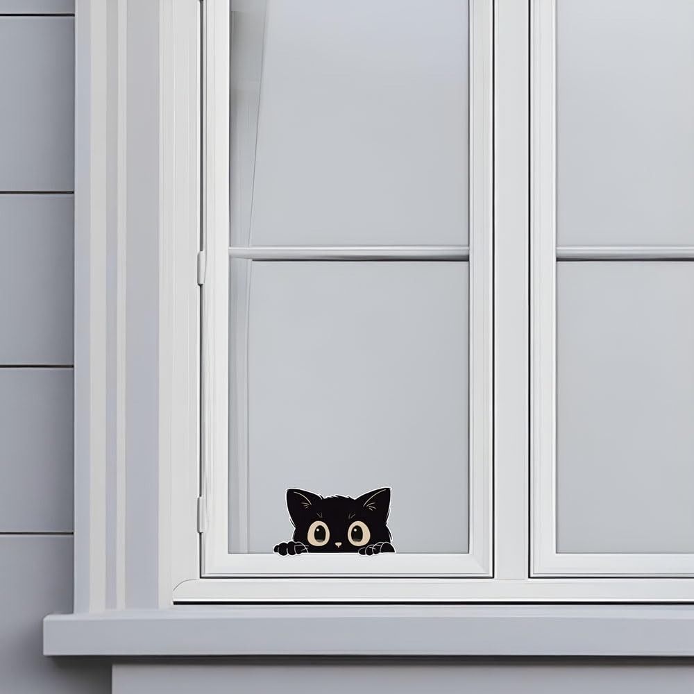 10pcs Peek-a-Boo Car Window Decals Black Funny Kitty Decals Car Styling Cover  Laptop