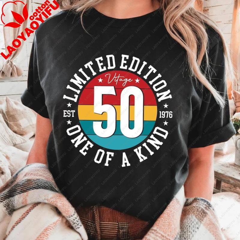Custom Vintage Limited Edition Cassette Graphic Tshirt Personalized 1976 Shirt 50th Birthday Gift For Wounisex Unisex Shortsleev