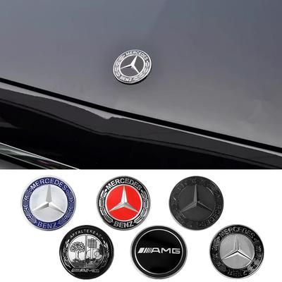BENZ 57mm Auto Frontemblem Abdeckung Dekor Auto Nachrüst Zubehör für Mercedes Benz W203 W204 W210 AMG CLA CLK Innenraumleisten YQGB-ZT
