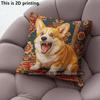 Vintage Corgi Hund Dekorative Kissenbezüge Muster Kissenbezug Geeignet für Sofa Schlafzimmer Auto Kissenbezug