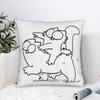 Federa per Cuscino Gatto S-Simon Poliestere Copricuscino Decorazione Copricuscino Gatto Cartone Animato Casa Quadrato 45*45cm
