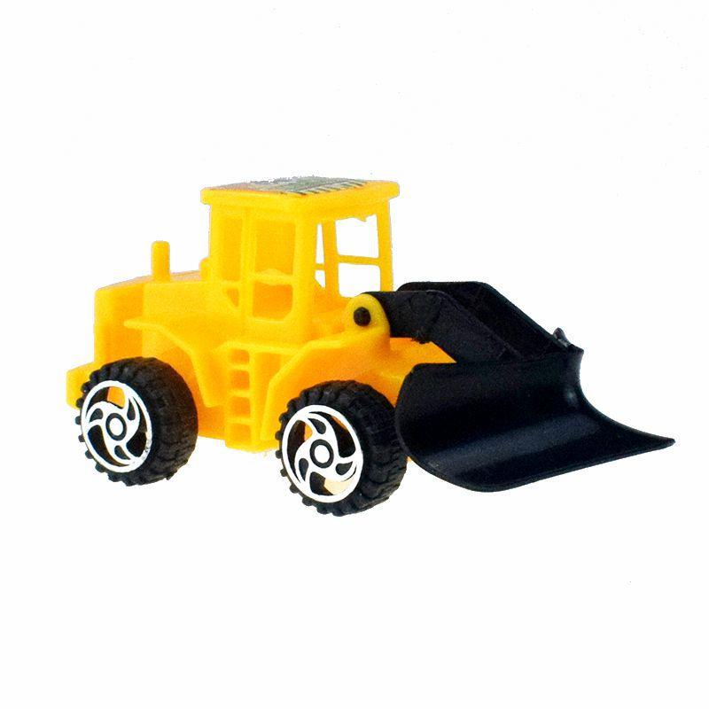 6pcs Plastic Yellow Mini Construction Vehicle Toys Puzzle Truck Model Toy Cake Decorations Children's Birthday Party Decorations