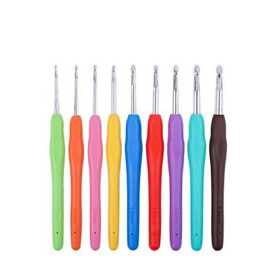 8/9Pcs Ergonomic Handle Crochet Hooks Kit Silicone Soft Handle Aluminum Crochet Crochet Needles Set DIY Handmade Craft Anti-rust
