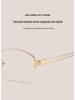 FAK Pure Titanium Semi-Rimless Cat-Eye Eyeglass Frame 55 - Old Money Style, High Intellectual Gold Wire Design 98713