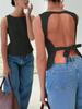 Camiseta sin mangas phumee Negra Espalda Descubierta Sin Mangas A2477