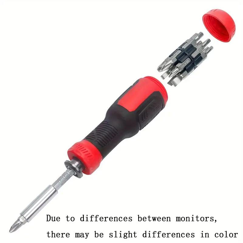 13 In 1 Multi Adjustable Ratchet Screwdriver Set Repair Tools With Torx Safety Flat Head Phillips Hex Square And 1/4 Nut Drivers