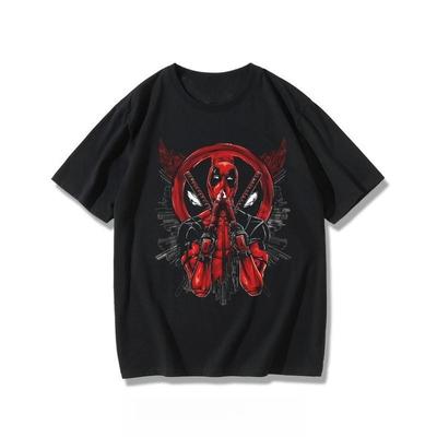 Camiseta Estampada de Dibujos Animados de Deadpool Verano Nueva Tendencia Casual Holgada para Hombre y Mujer Prenda Interior de Otoño e Invierno