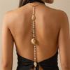 Boho Starfish Conch Shell Back Drop Chain For Women Sexy Long Tassel Pearl Chain Beach Vacation Dress Bikini Body Jewelry Gifts