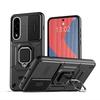 KEYSION Shockproof Case for OnePlus Nord 5 5G Slide Camera Lens Protection Metal Ring Stand Phone Cover for One Plus 1+ Nord 5