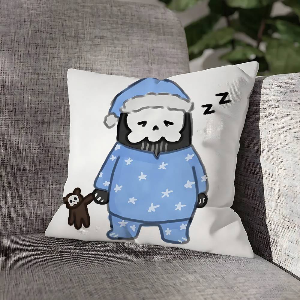 

C-Call of D-Duty Ghost Chibis Throw Pillow Case For 50cm 40cm 55cm 45cm 30cm Square Bedroom Pillowcase Cover 12x12Inch
