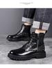 2023 Autumn Men's Black High-Top Martin Boots: Versatile British Style Casual Short Workwear